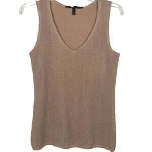 WHBM Rose Gold Metallic Tank Top